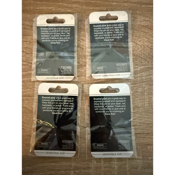NEW Yesterdays Horror Emoji Enamel 4 Pin Lot Michael Jason Freddy Regan SEALED - Picture 4 of 4
